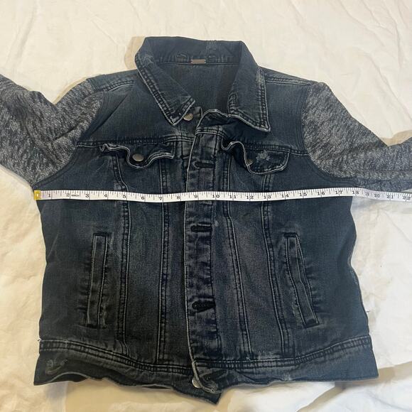 Free people Denim Sweatshirt Sleeve Jacket size S - Picture 6 of 10